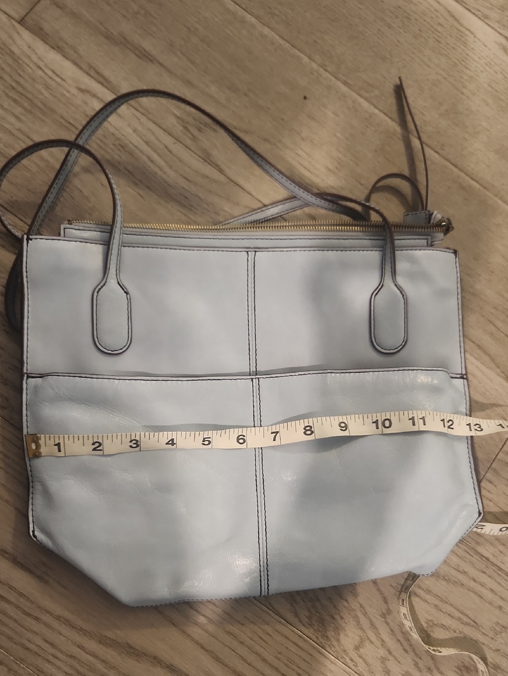 Hobo Friar Light Blue Leather Tote Handbag - Picture 14 of 16
